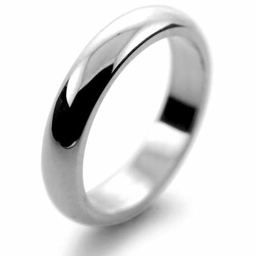 D Shaped Platinum 5mm Heavy Wedding Ring 